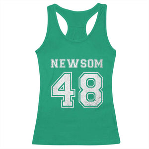 Newsom 48 Racerback Tank Top Gavin Newsom 2028 Presidential Election Campaign TS11 Irish Green Print Your Wear