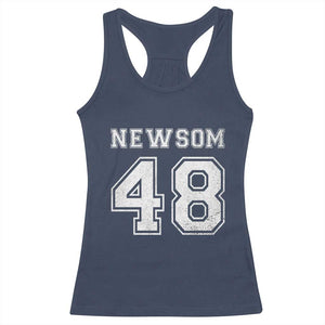 Newsom 48 Racerback Tank Top Gavin Newsom 2028 Presidential Election Campaign TS11 Navy Print Your Wear
