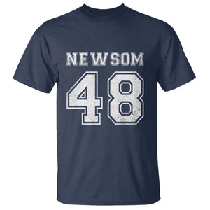 Newsom 48 T Shirt Gavin Newsom 2028 Presidential Election Campaign TS11 Navy Print Your Wear