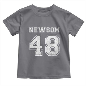 Newsom 48 Toddler T Shirt Gavin Newsom 2028 Presidential Election Campaign TS11 Charcoal Print Your Wear