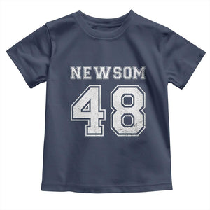 Newsom 48 Toddler T Shirt Gavin Newsom 2028 Presidential Election Campaign TS11 Navy Print Your Wear