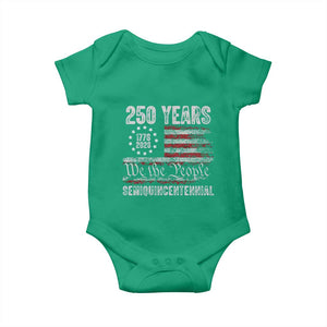 250 Years Semiquincentennial Baby Onesie 250th America Anniversary Independence Day USA Flag TS11 Irish Green Print Your Wear