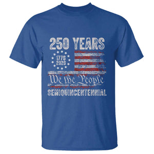 250 Years Semiquincentennial T Shirt 250th America Anniversary Independence Day USA Flag TS11 Royal Blue Print Your Wear