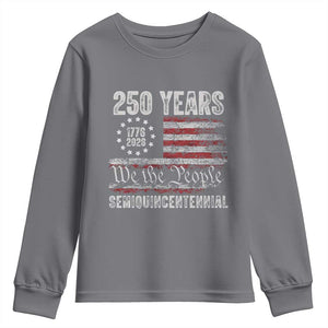 250 Years Semiquincentennial Youth Sweatshirt 250th America Anniversary Independence Day USA Flag TS11 Charcoal Print Your Wear