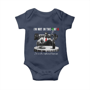 Funny Italian American Mafia Gangster Baby Onesie I Am Not In The Mafia I'm In The Restaurant Business TS11 Navy Print Your Wear
