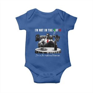 Funny Italian American Mafia Gangster Baby Onesie I Am Not In The Mafia I'm In The Restaurant Business TS11 Royal Blue Print Your Wear