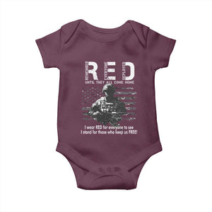 RED Friday Baby Onesie I Wear Red For Everyone To See I Stand For Those Who Keep Us Free Military TS11 Maroon Print Your Wear
