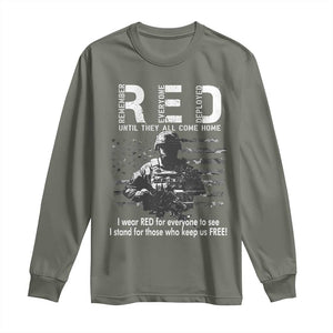 RED Friday Long Sleeve Shirt I Wear Red For Everyone To See I Stand For Those Who Keep Us Free Military TS11 Military Green Print Your Wear