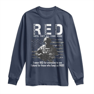 RED Friday Long Sleeve Shirt I Wear Red For Everyone To See I Stand For Those Who Keep Us Free Military TS11 Navy Print Your Wear