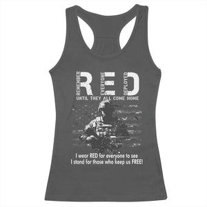 RED Friday Racerback Tank Top I Wear Red For Everyone To See I Stand For Those Who Keep Us Free Military TS11 Dark Heather Print Your Wear