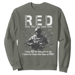 RED Friday Sweatshirt I Wear Red For Everyone To See I Stand For Those Who Keep Us Free Military TS11 Military Green Print Your Wear