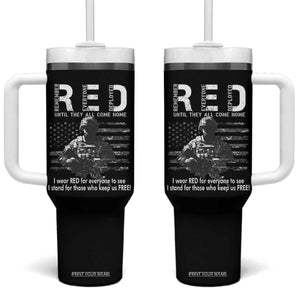RED Friday Tumbler With Handle I Wear Red For Everyone To See I Stand For Those Who Keep Us Free Military TS11 One Size: 40 oz Black Print Your Wear