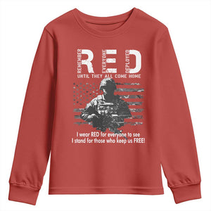 RED Friday Youth Sweatshirt I Wear Red For Everyone To See I Stand For Those Who Keep Us Free Military TS11 Red Print Your Wear
