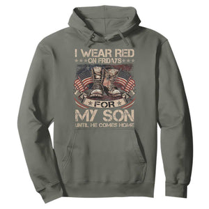 I Wear Red On Fridays For My Son Until He Comes Home Hoodie Vintage American Flag TS11 Military Green Print Your Wear