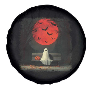 Halloween Lonely Ghost Bench Blood Moon Pumpkin Spare Tire Cover TS11 Print Your Wear