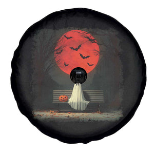 Halloween Lonely Ghost Bench Blood Moon Pumpkin Spare Tire Cover TS11 Print Your Wear