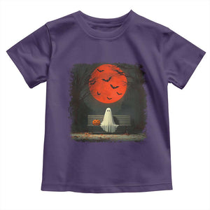 Halloween Lonely Ghost Bench Blood Moon Pumpkin Toddler T Shirt TS11 Purple Print Your Wear