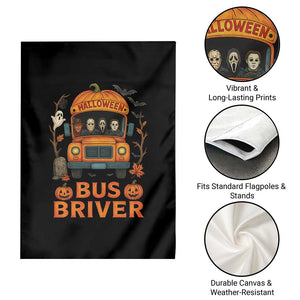 Funny Halloween Bus Driver Garden Flag Horror Slashers Pumpkin School Bus Spooky Season TS11 Print Your Wear