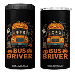 Funny Halloween Bus Driver 4 in 1 Can Cooler Tumbler Horror Slashers Pumpkin School Bus Spooky Season TS11 One Size: 16 oz Black Print Your Wear