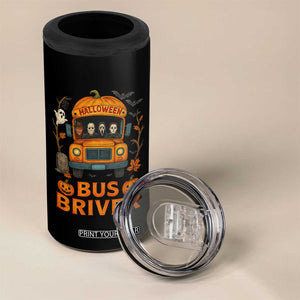 Funny Halloween Bus Driver 4 in 1 Can Cooler Tumbler Horror Slashers Pumpkin School Bus Spooky Season TS11 Print Your Wear