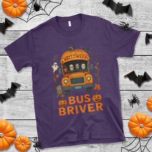 Funny Halloween Bus Driver T Shirt Horror Slashers Pumpkin School Bus Spooky Season TS11 Purple Print Your Wear