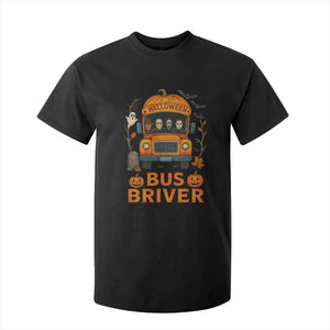 Funny Halloween Bus Driver T Shirt For Kid Horror Slashers Pumpkin School Bus Spooky Season TS11 Black Print Your Wear