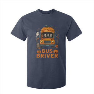 Funny Halloween Bus Driver T Shirt For Kid Horror Slashers Pumpkin School Bus Spooky Season TS11 Navy Print Your Wear