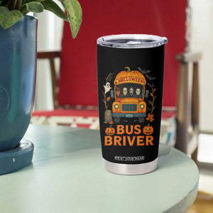 Funny Halloween Bus Driver Tumbler Cup Horror Slashers Pumpkin School Bus Spooky Season TS11 Print Your Wear