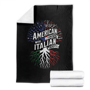 American Grown With Italian Roots Throw Blanket Family Tree Italy Flag TS11 Black Print Your Wear