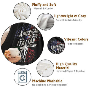 American Grown With Italian Roots Throw Blanket Family Tree Italy Flag TS11 Print Your Wear