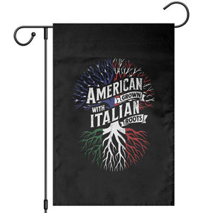 American Grown With Italian Roots Garden Flag Family Tree Italy Flag TS11 Black Print Your Wear
