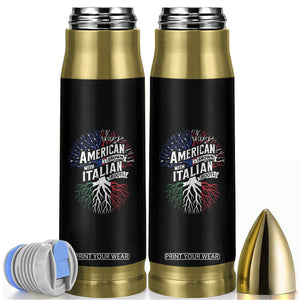 American Grown With Italian Roots Bullet Tumbler Family Tree Italy Flag TS11 Black Print Your Wear