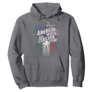 American Grown With Italian Roots Hoodie Family Tree Italy Flag TS11 Charcoal Print Your Wear