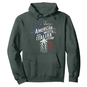 American Grown With Italian Roots Hoodie Family Tree Italy Flag TS11 Dark Forest Green Print Your Wear