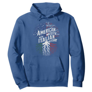 American Grown With Italian Roots Hoodie Family Tree Italy Flag TS11 Royal Blue Print Your Wear