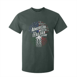 American Grown With Italian Roots T Shirt For Kid Family Tree Italy Flag TS11 Dark Forest Green Print Your Wear
