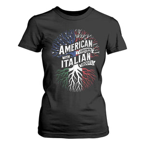American Grown With Italian Roots T Shirt For Women Family Tree Italy Flag TS11 Black Print Your Wear