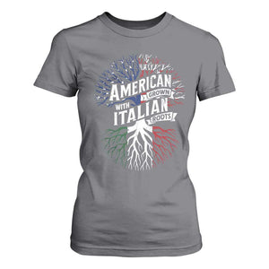 American Grown With Italian Roots T Shirt For Women Family Tree Italy Flag TS11 Charcoal Print Your Wear