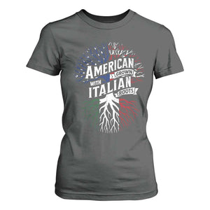 American Grown With Italian Roots T Shirt For Women Family Tree Italy Flag TS11 Dark Heather Print Your Wear