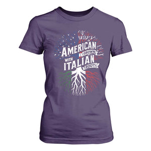 American Grown With Italian Roots T Shirt For Women Family Tree Italy Flag TS11 Purple Print Your Wear
