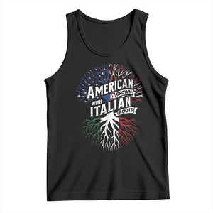 American Grown With Italian Roots Tank Top Family Tree Italy Flag TS11 Black Print Your Wear