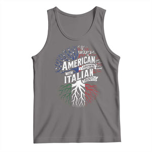 American Grown With Italian Roots Tank Top Family Tree Italy Flag TS11 Deep Heather Print Your Wear