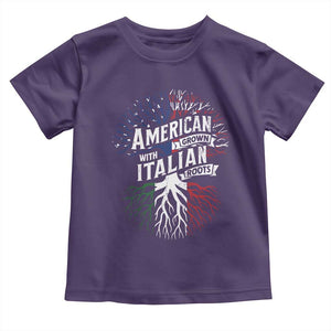 American Grown With Italian Roots Toddler T Shirt Family Tree Italy Flag TS11 Purple Print Your Wear