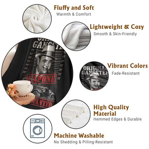 Original Gangster Most Wanted Al Capone Throw Blanket Italian American Mafia TS11 Print Your Wear