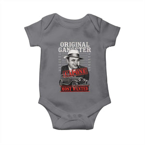 Original Gangster Most Wanted Al Capone Baby Onesie Italian American Mafia TS11 Charcoal Print Your Wear