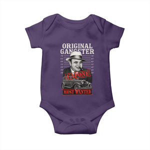 Original Gangster Most Wanted Al Capone Baby Onesie Italian American Mafia TS11 Purple Print Your Wear