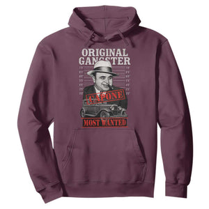 Original Gangster Most Wanted Al Capone Hoodie Italian American Mafia TS11 Maroon Print Your Wear