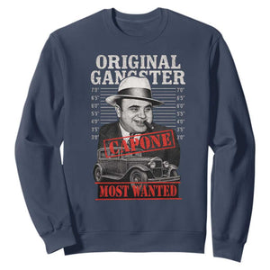 Original Gangster Most Wanted Al Capone Sweatshirt Italian American Mafia TS11 Navy Print Your Wear