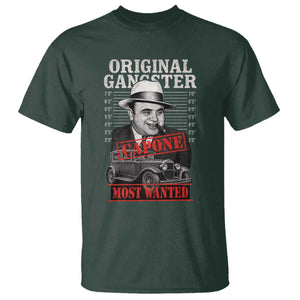 Original Gangster Most Wanted Al Capone T Shirt Italian American Mafia TS11 Dark Forest Green Print Your Wear