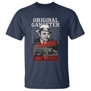 Original Gangster Most Wanted Al Capone T Shirt Italian American Mafia TS11 Navy Print Your Wear